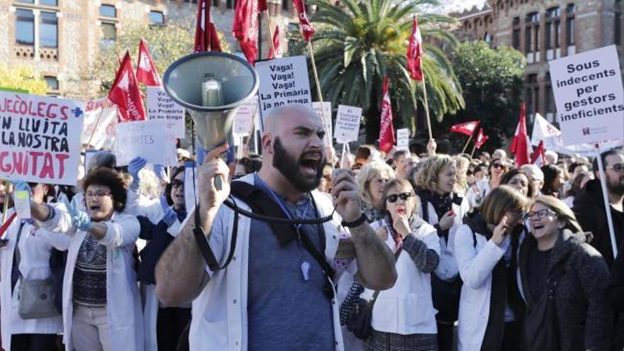 Manifestació dels metges en vaga