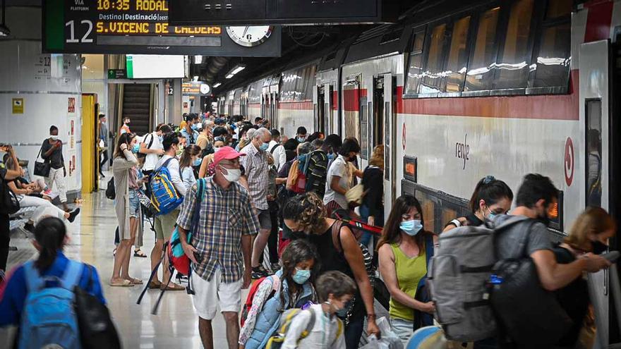 La estación de Sants, en la segunda jornada de huelga de maquinistas de Renfe