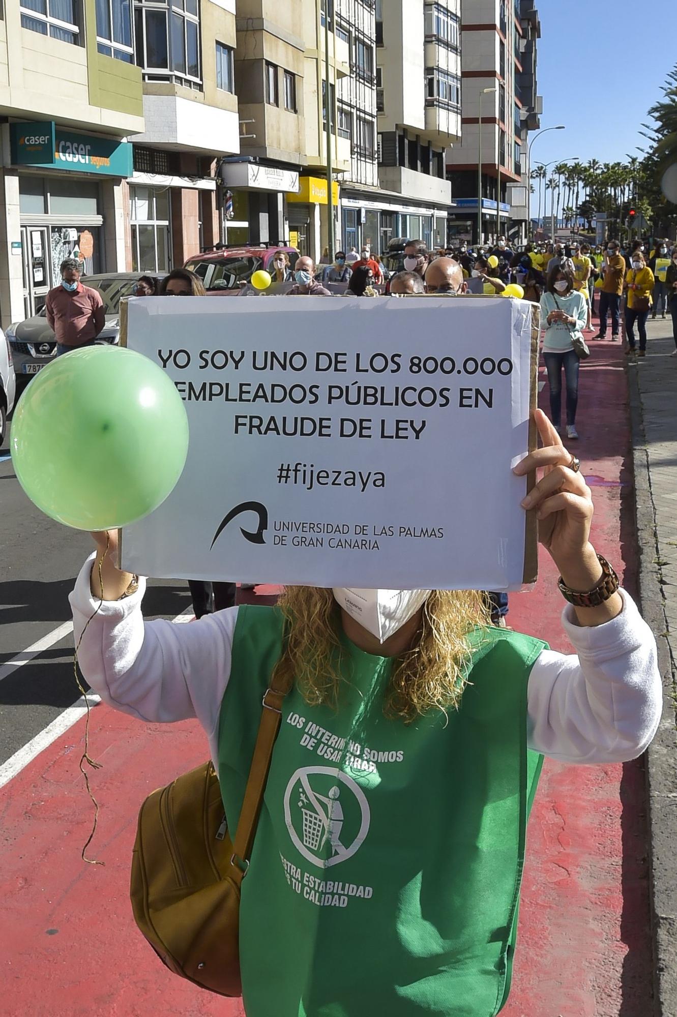 Manifestación de empleados públicos en Las Palmas de Gran Canaria