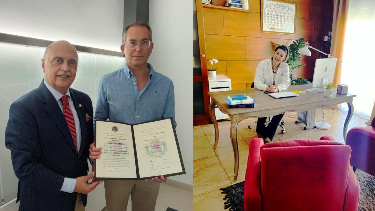 El Dr. Romero en su toma de posesión y la Dra. Gajardo en su despacho