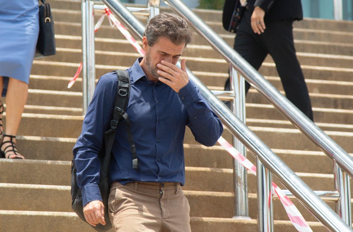 Rodolfo Sancho a la salida del juicio contra su hijo por presuntamente asesinar y descuartizar a Edwin Arrieta