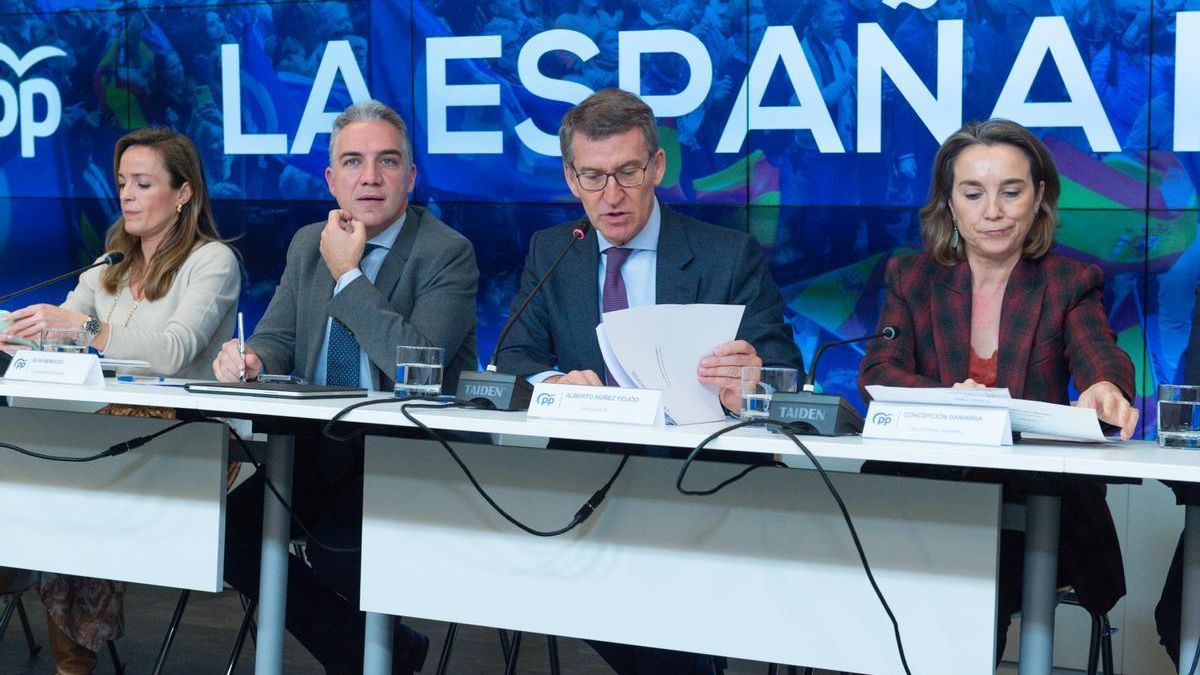 Feijóo preside la Junta Directiva Nacional del PP.