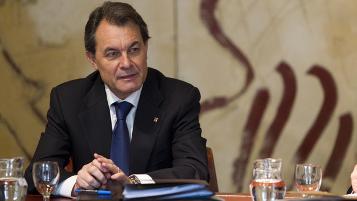 Artur Mas, durante la reunión del Consell Executiu, el martes en el Palau de la Generalitat.