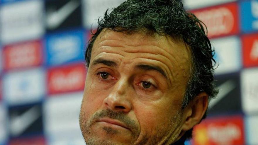 Luis Enrique, en la rueda de prensa de ayer.