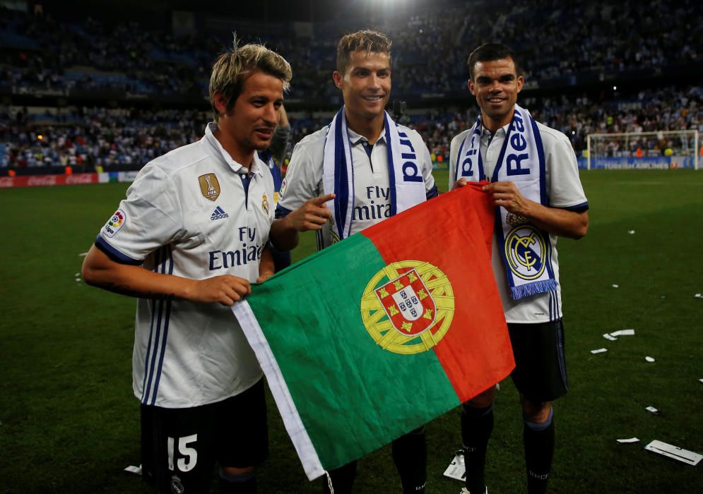 El Real Madrid celebra la Liga en Málaga