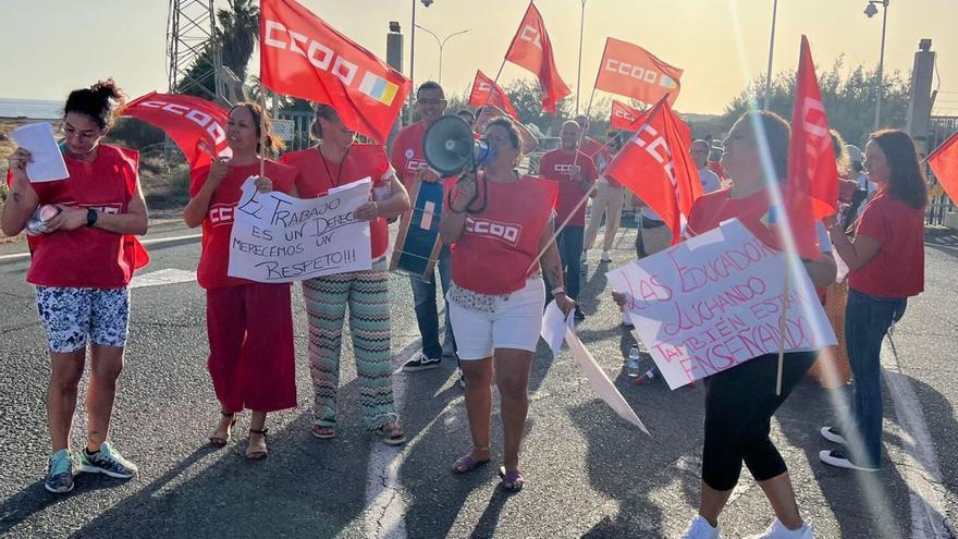 Parón de los trabajadores de los centros canarios la semana pasada.