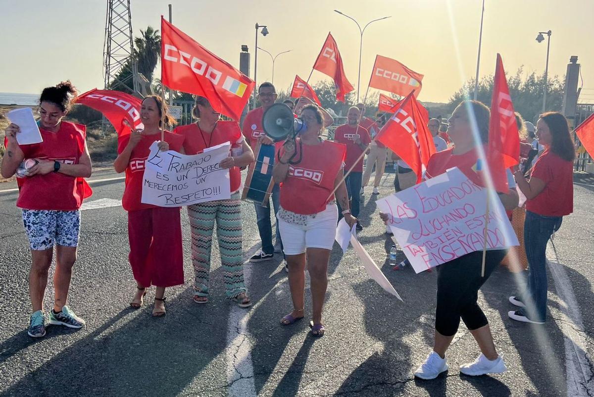 Parón de los trabajadores de los centros canarios la semana pasada. | | LP/DLP