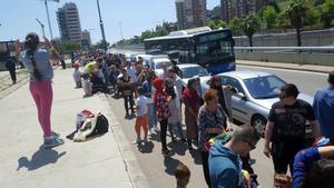 Parada del Tibibus del aparcamiento de Sant Genís, en Vall dHebron, en el verano de 2016