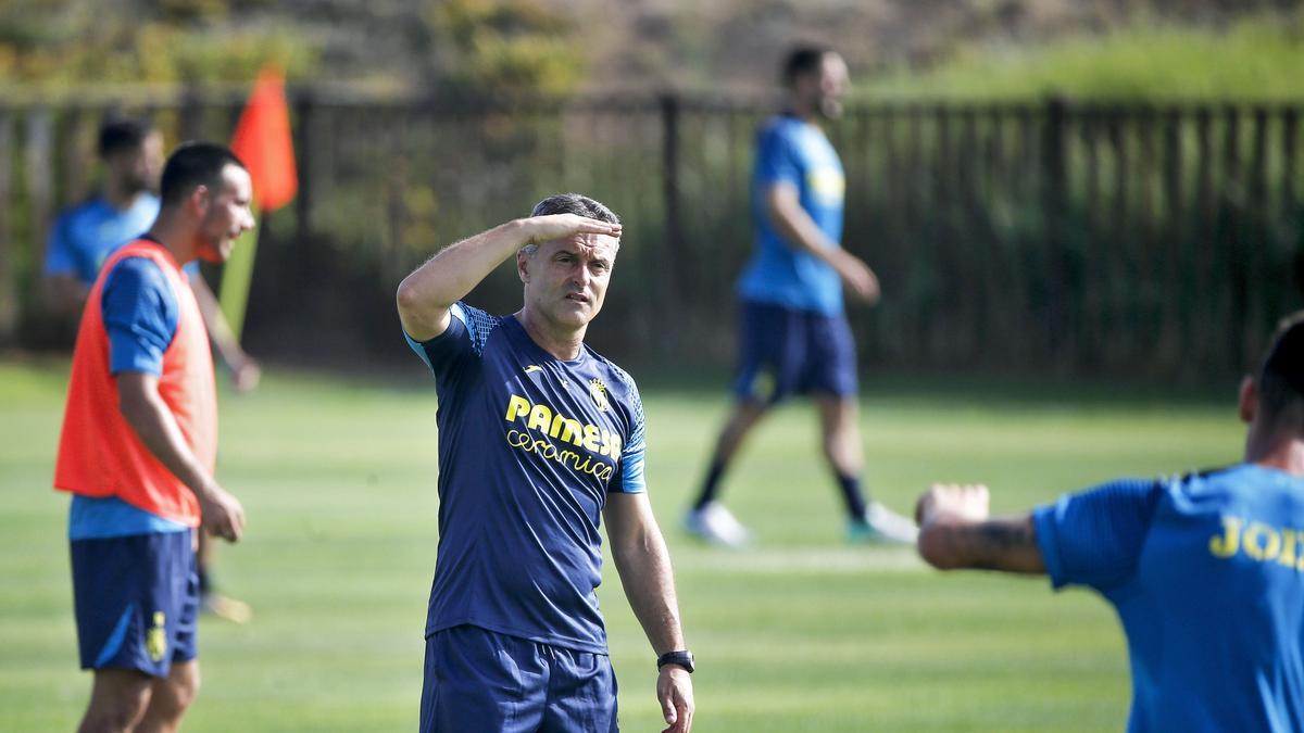 Fran Escribá, en un entrenamiento en su época en el Villarreal.