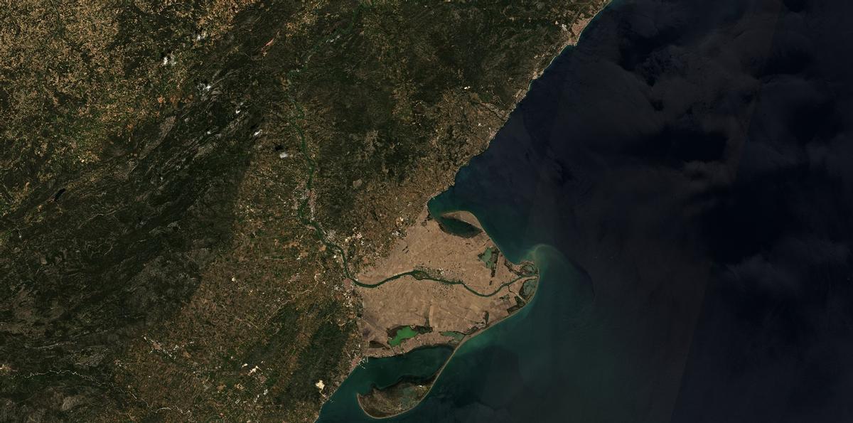 Les Terres de lEbre, en una imagen de satélite del 24 de abril del 2025.