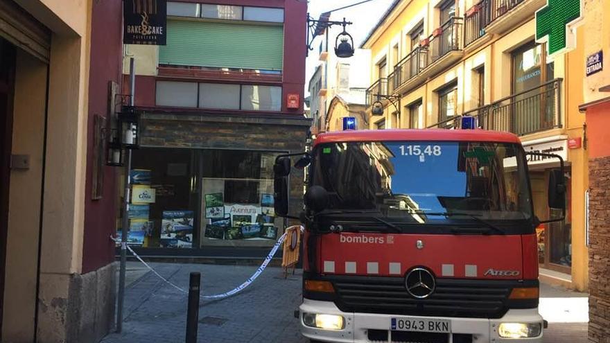 Un vehicle dels Bombers al lloc dels fets, aquest dijous al matí