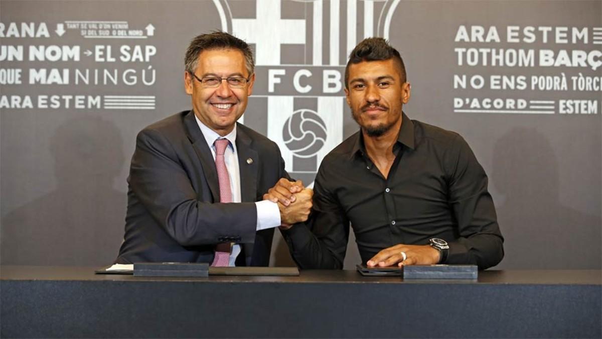 Paulinho y Bartomeu, durante la presentación