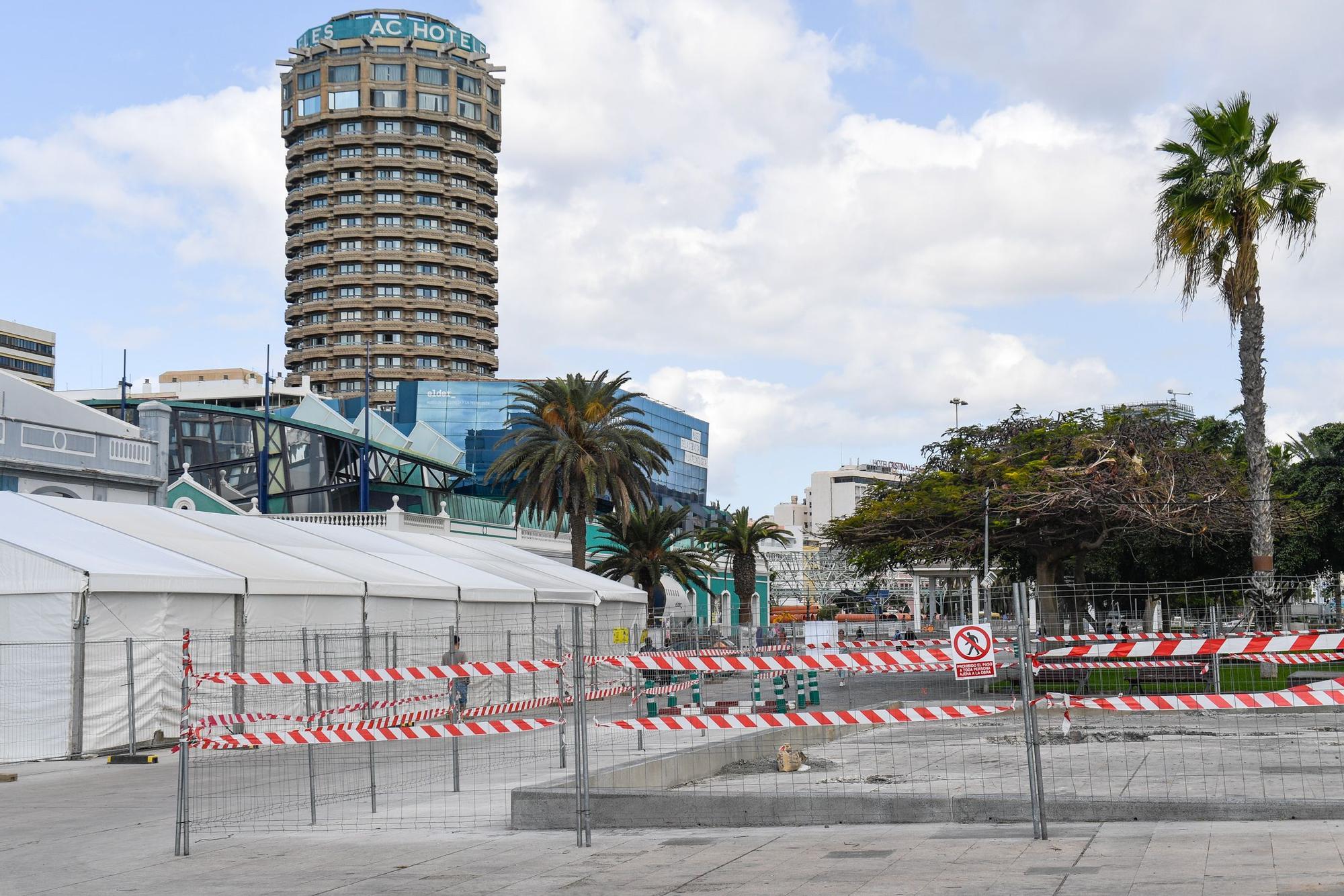 Montaje del escenario del Carnaval de Las Palmas de Gran Canaria 2023