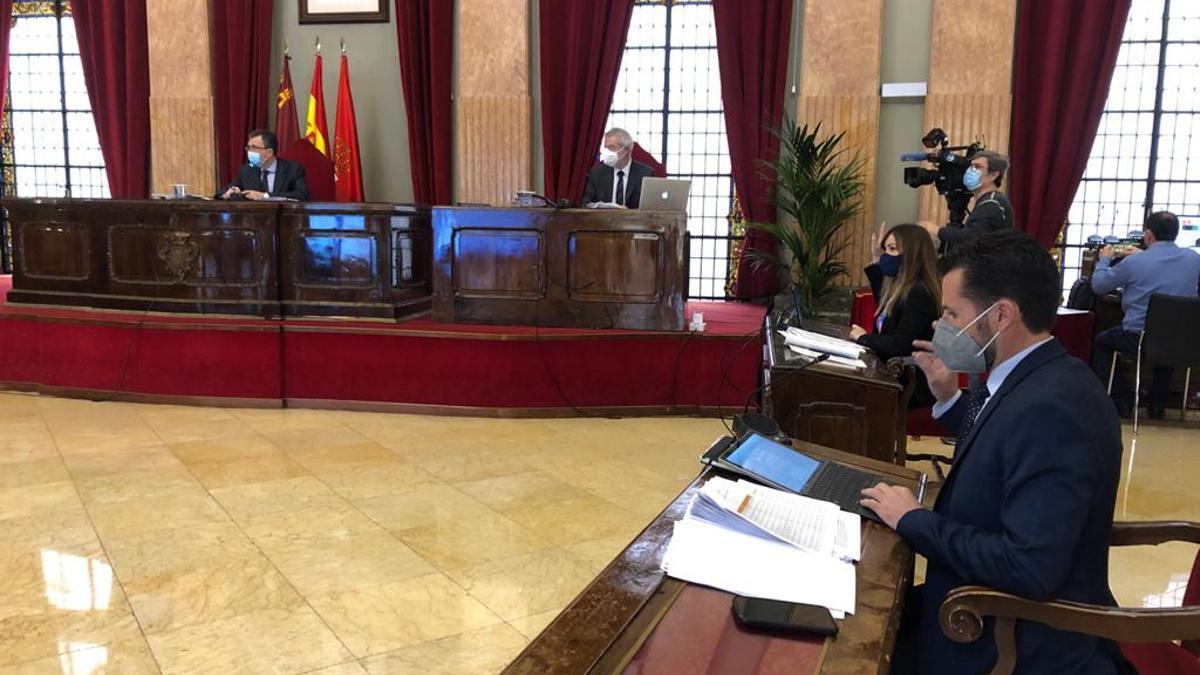 Pleno del Ayuntamiento de Murcia celebrado esta mañana.