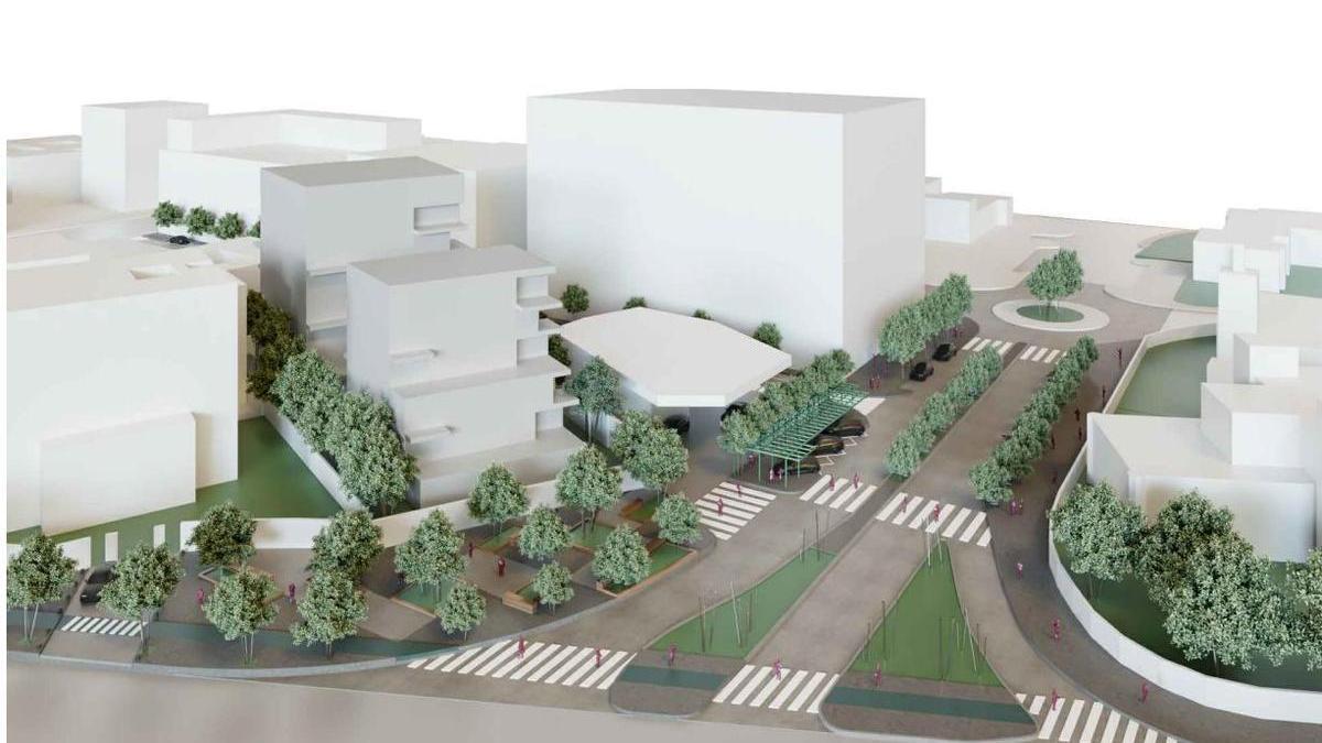 Recreación del proyecto residencial destinado a ocupar el solar del Puesto de los Monos en la Avenida de Moliní