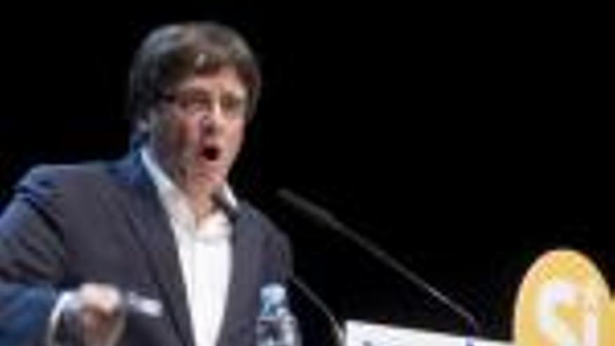 El president Carles Puigdemont, ahir, en l&#039;acte a Badalona.