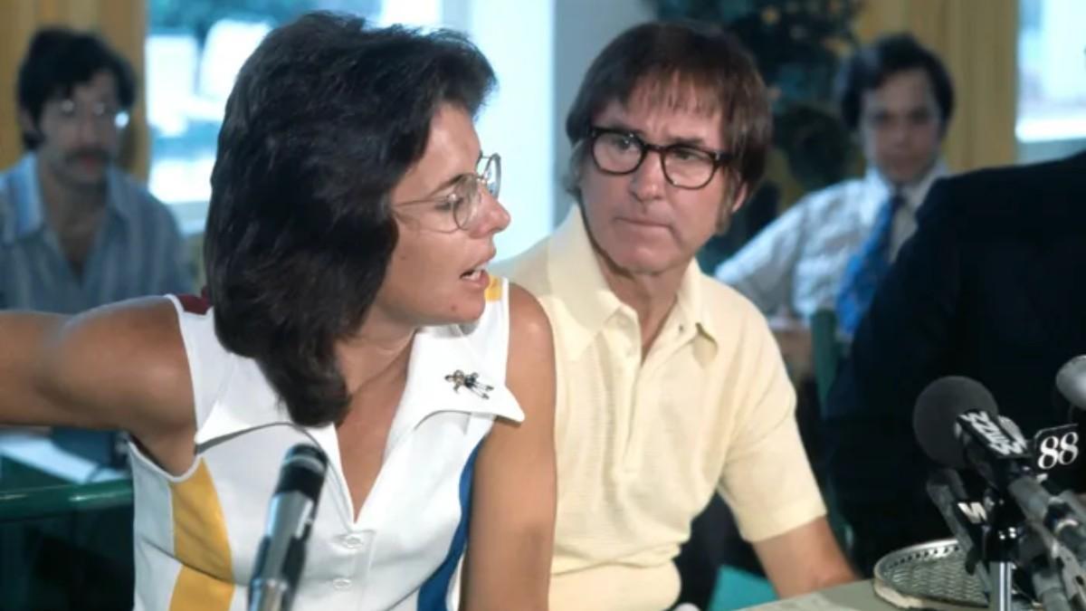 Billie Jean King y Bobby Riggs, antes del duelo