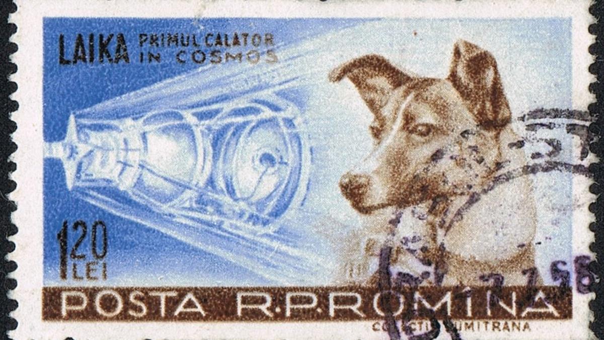 Un sello conmemorativo en recuerdo a Laika.