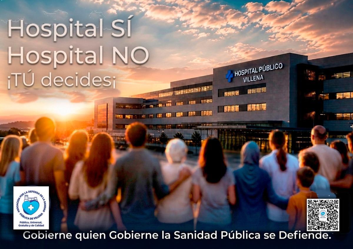 Cartel realizado por la Asociación en Defensa de la Sanidad Pública de Villena.
