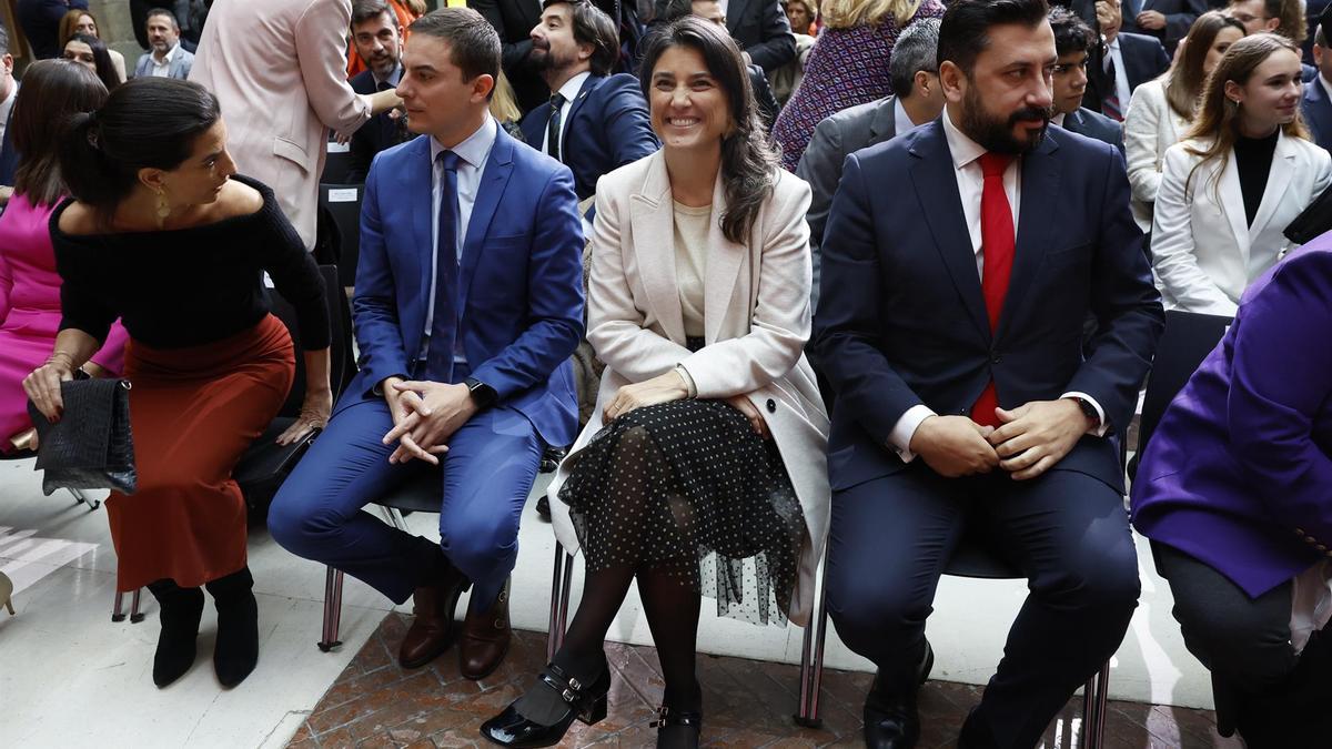 Los portavoces de los cuatro grupos parlamentarios en la Asamblea de Madrid.
