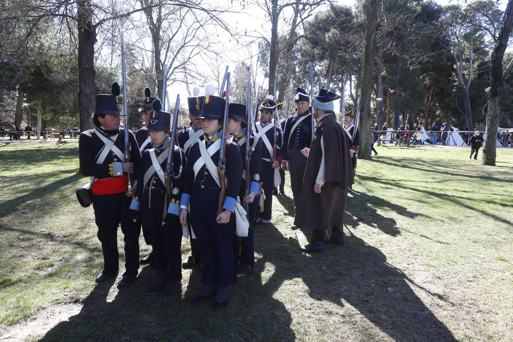 Desfile de las tropas de la recreación de los Sitios de Zaragoza