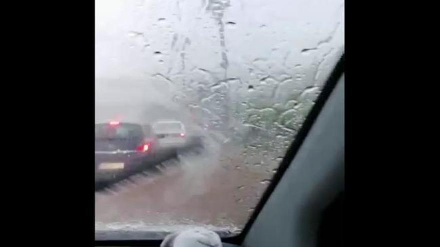 Lluvia y granizo en Agüimes