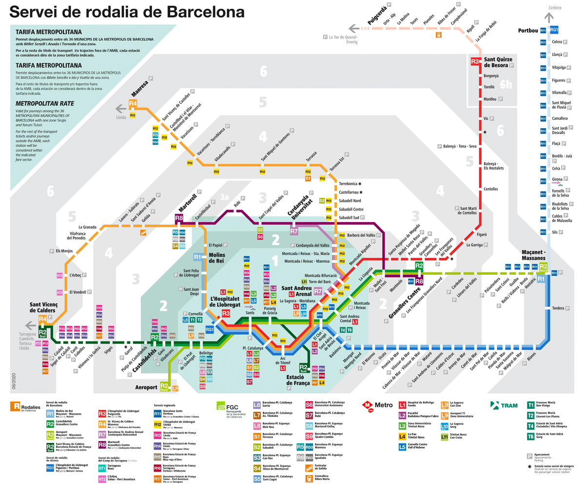 Mapa de líneas de la rodalía