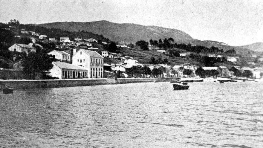 Outra imaxe da Praia de Moaña nos anos da pandemia da gripe de 1918.