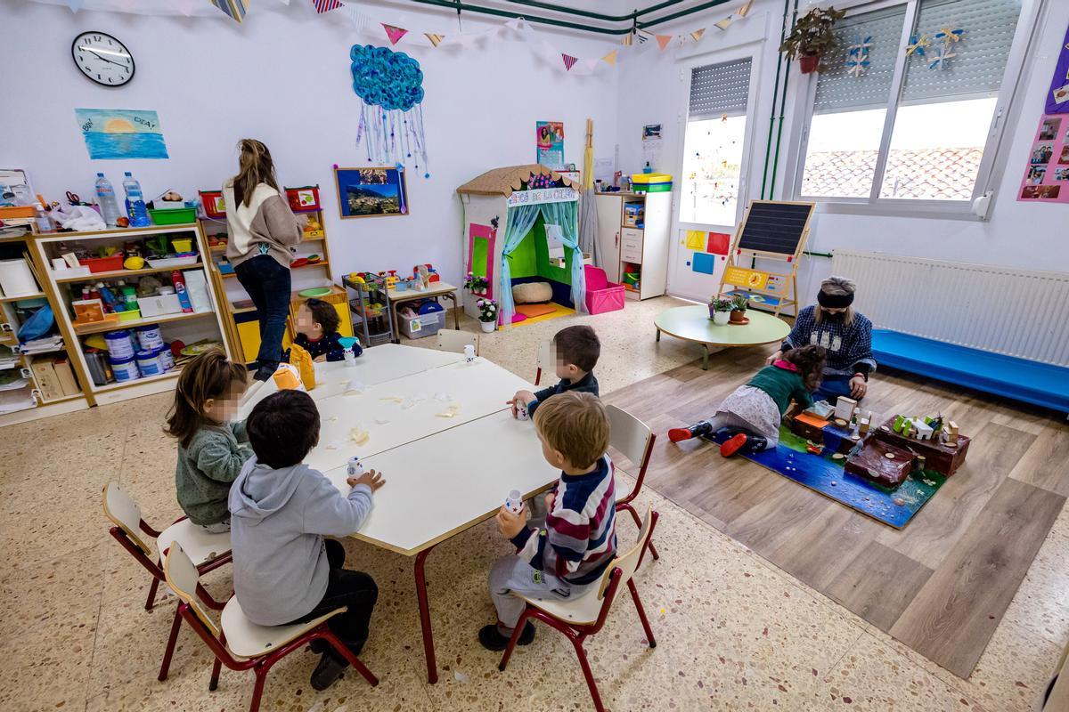 Aula de niños de dos años en Sella