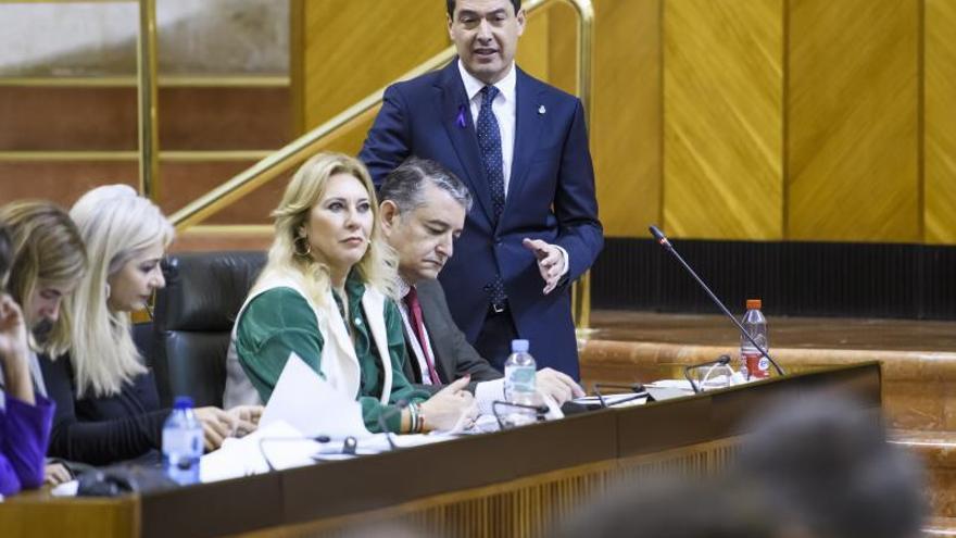 Juan Moreno durante una sesión, este jueves, en el Parlamento de Andalucía |