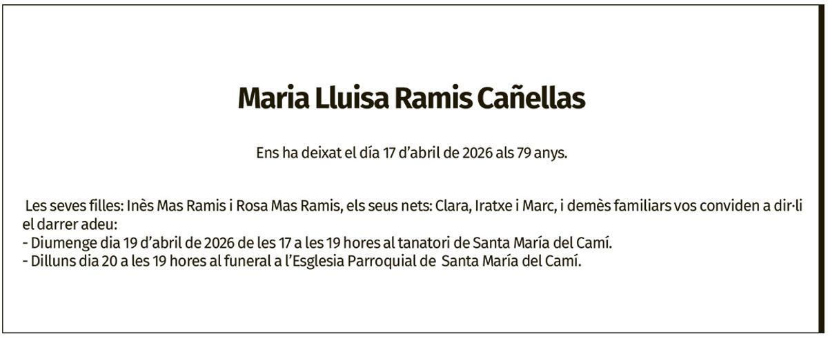 Maria Lluisa Ramis Cañellas