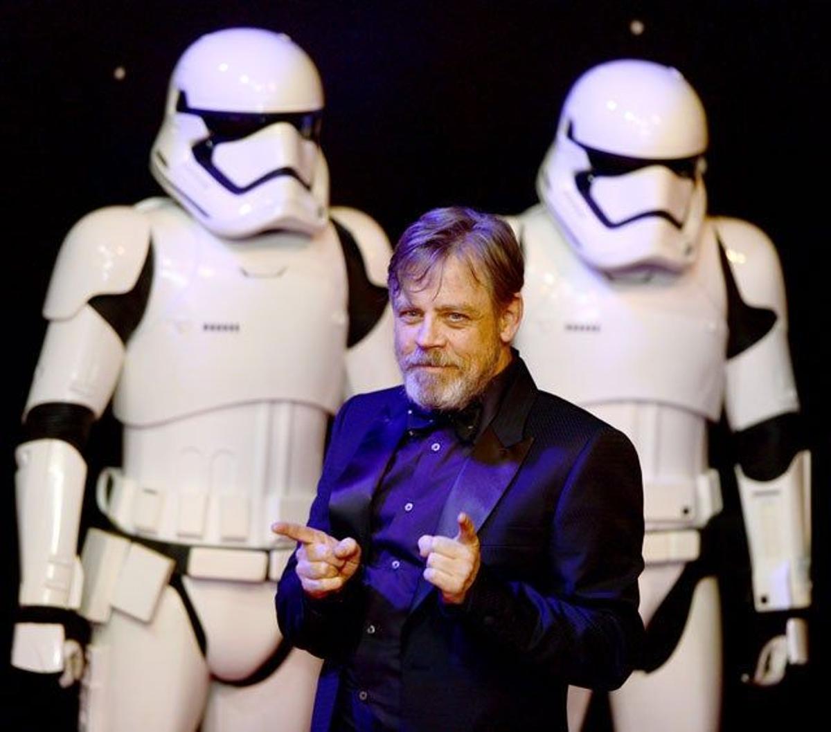 Mark Hamill, en el preestreno de la última película de La guerra de las galaxias en Londres.