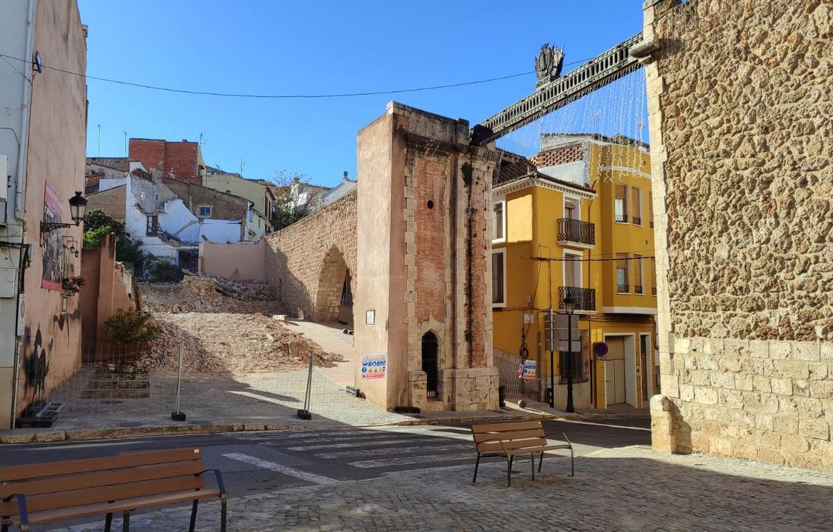 La panorámica desde la plaza de Los Mesones de Segorbe ya es otra.