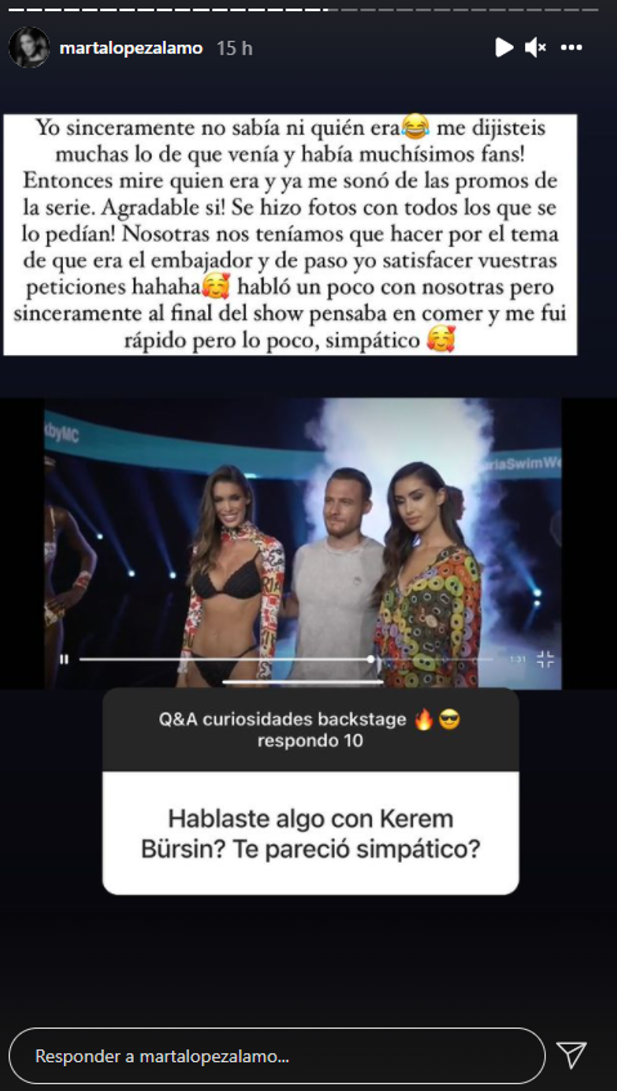 Marta López Álamo comparte historia con Kerem