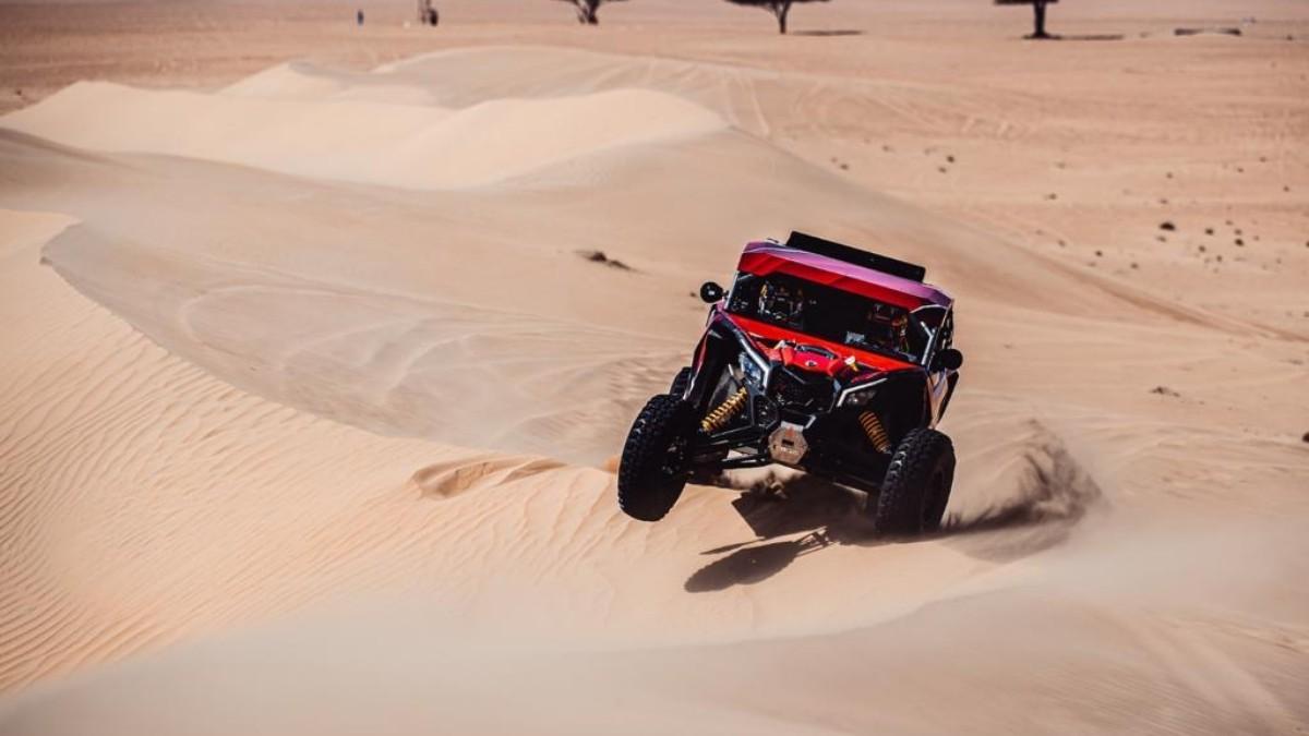 Laia Sanz durante el Shakedown en la Baja Dubái