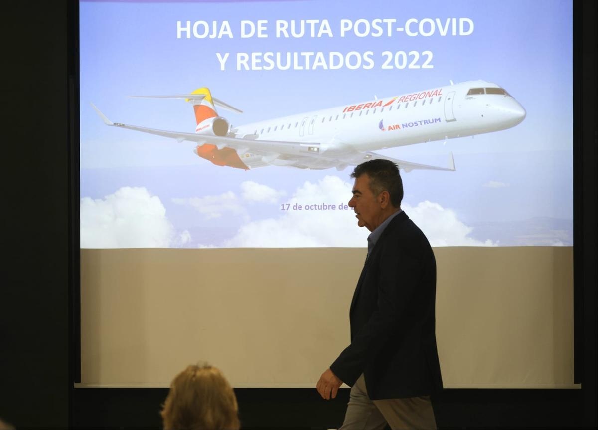 Carlos Bertomeu, durante la presentación de los resultados de Air Nostrum.