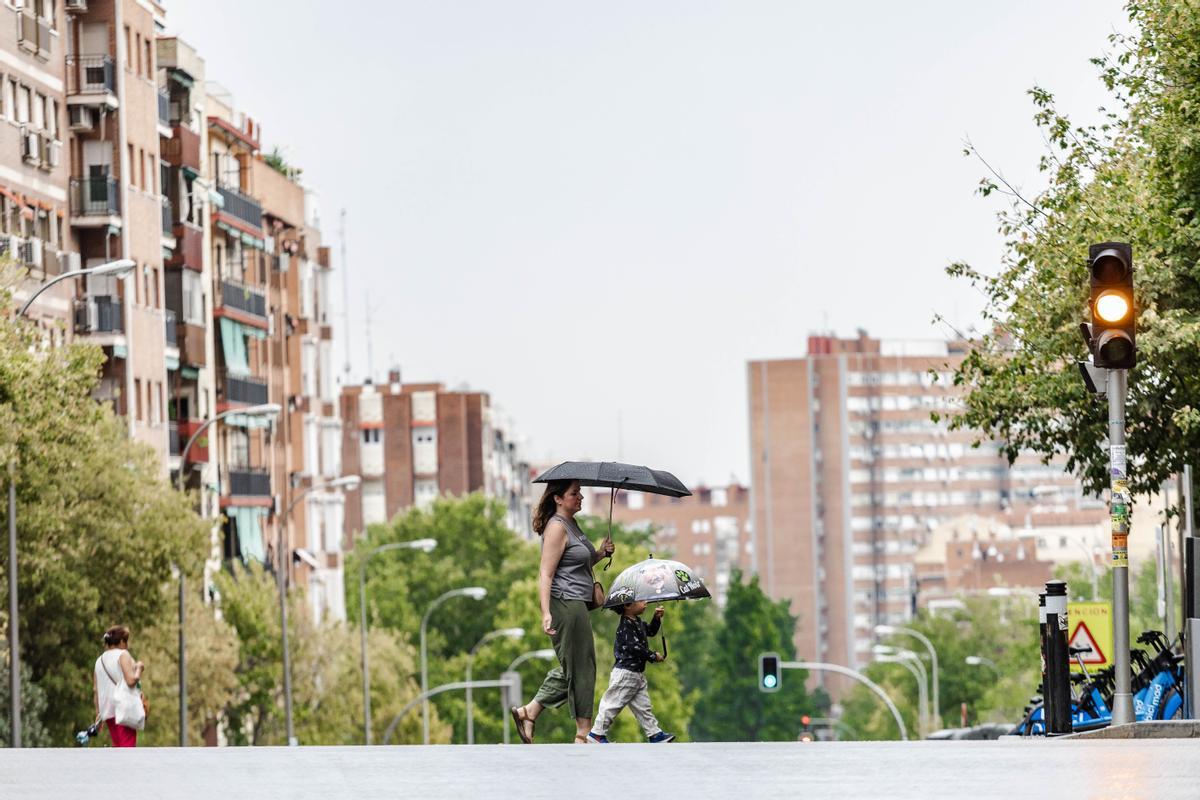 Día lluvioso en Madrid