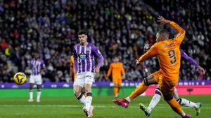 Kylian Mbappe marca el primer gol del Real Madrid en Liga en el estadio José Zorrilla de Valladolid