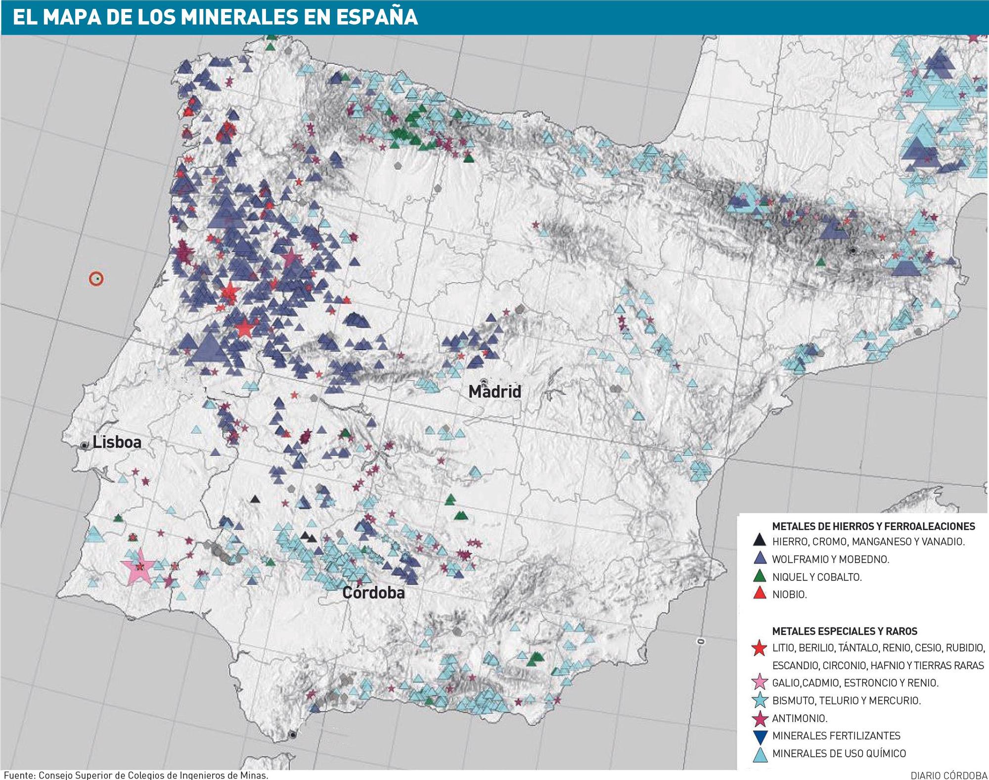 El mapa de los minerales en España. CÓRDOBA