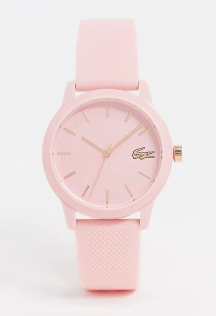 Reloj de silicona rosa 12.12 de Lacoste