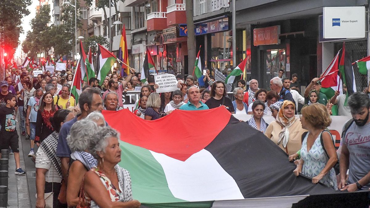 Manifestación a favor de Palestina en la capital grancanaria.