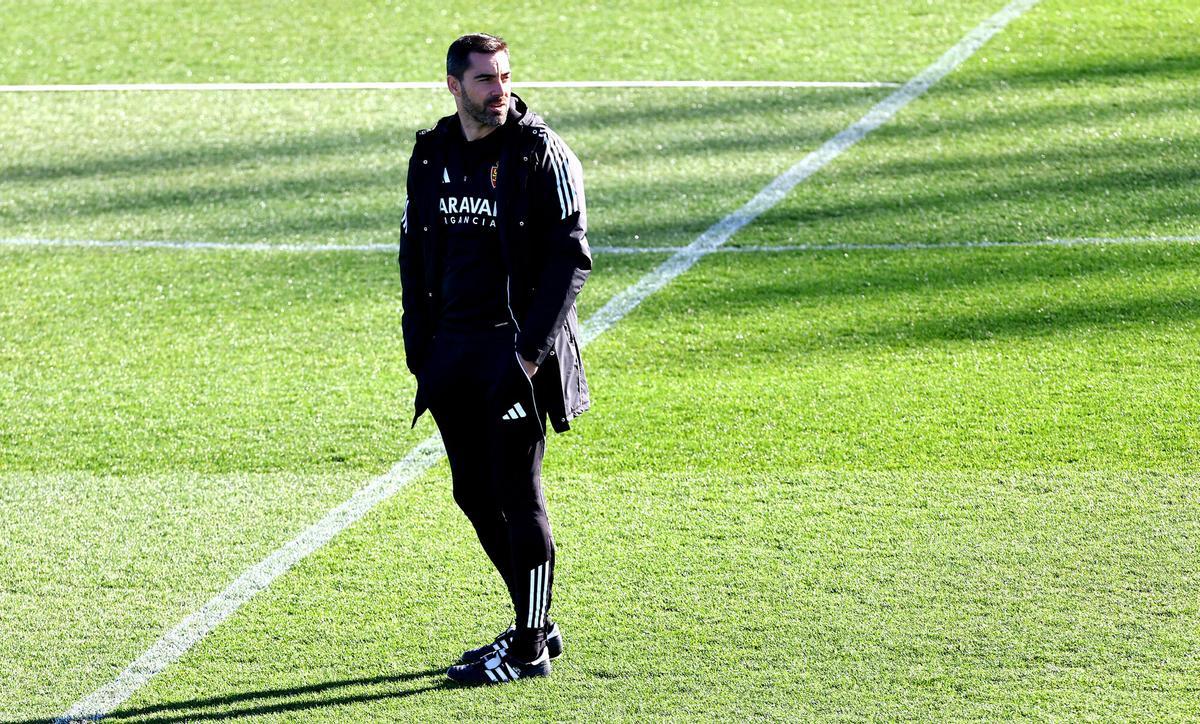 Rubén Sellés, este viernes en el entrenamiento del Real Zaragoza en el Ibercaja Estadio.