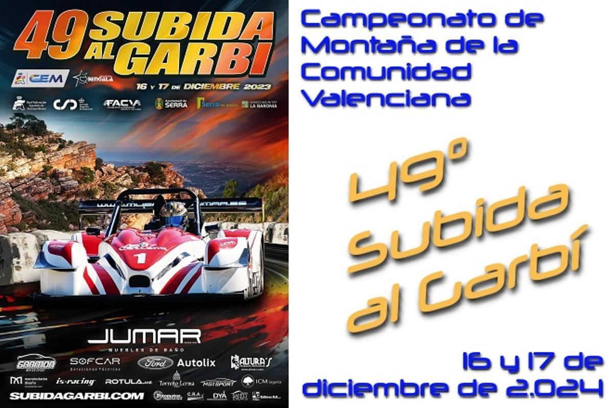 Cartel aunciador de la Subida al Garbí.