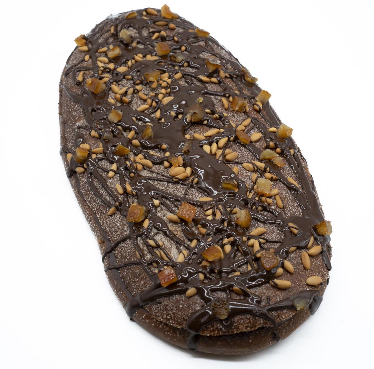 La coca de xocolata de Tornés, guardonada amb el segon premi.