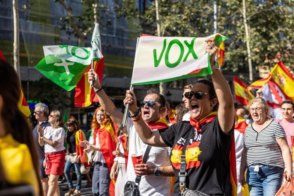 Manifestación por el 12-O en Barcelona