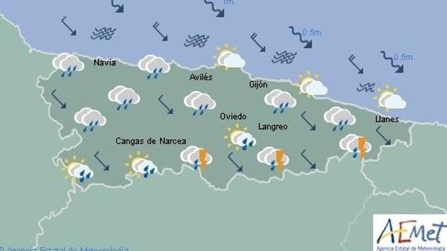 Las tormentas seguirán castigando a Asturias