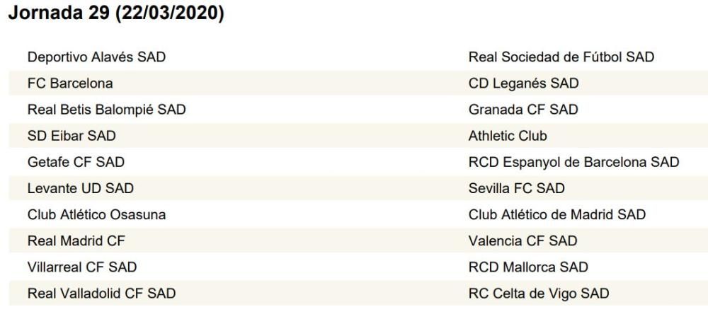 Calendario de LaLiga completo: Valencia CF; Levante UD, Villarreal...