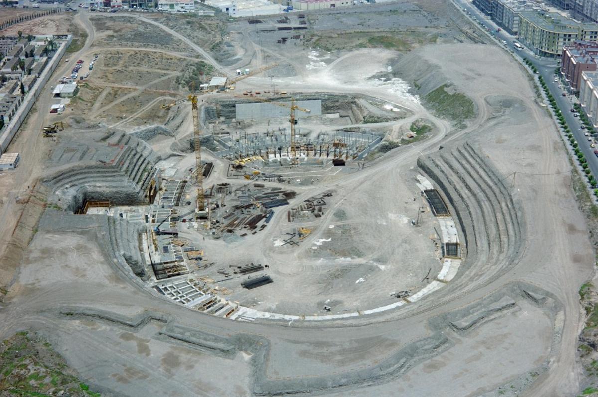 Construcción del Estadio de Gran Canaria.