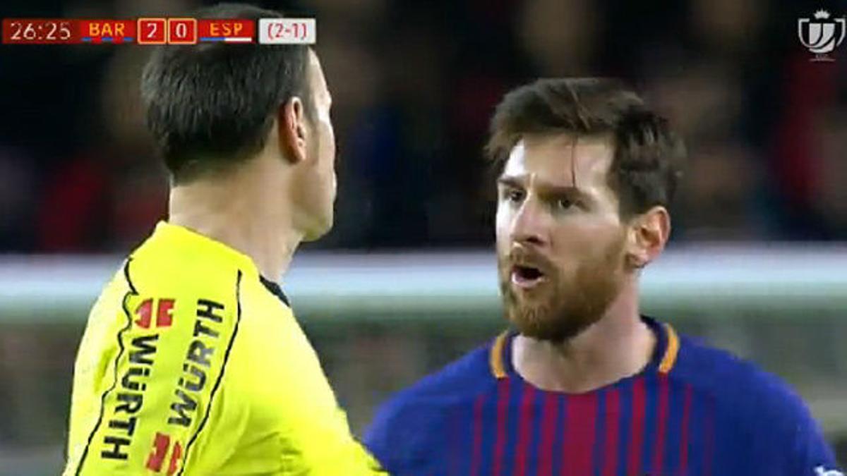 LACOPA | Barça-Espanyol (2-0) | Mateu Lahoz amonestó a Messi por protestar