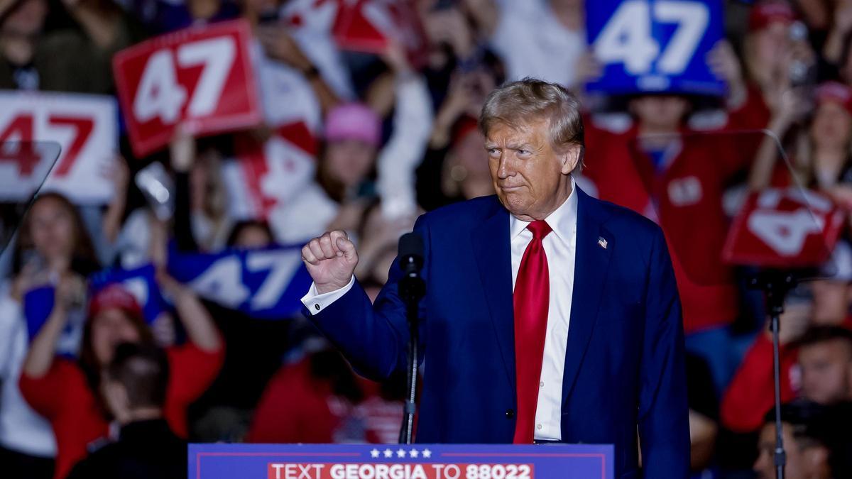 Donald Trump, durante un mitin de su campaña de las elecciones en EEUU.